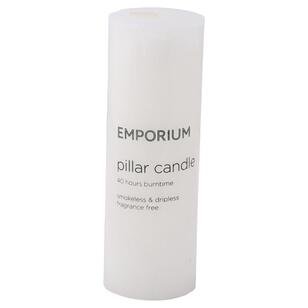 Emporium 40-Hour Burn Time Pillar Candle White 5 x 15 cm