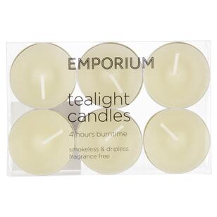 Emporium Tealight Candles 6 Pack White 1.5 x 4 cm