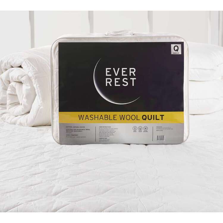 Ever Rest Washable Wool Quilt White