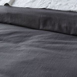 KOO Loft Cotton Linen Quilt Cover Set Charcoal