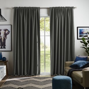 KOO Theatre Blockout Rod Pocket Curtains Charcoal