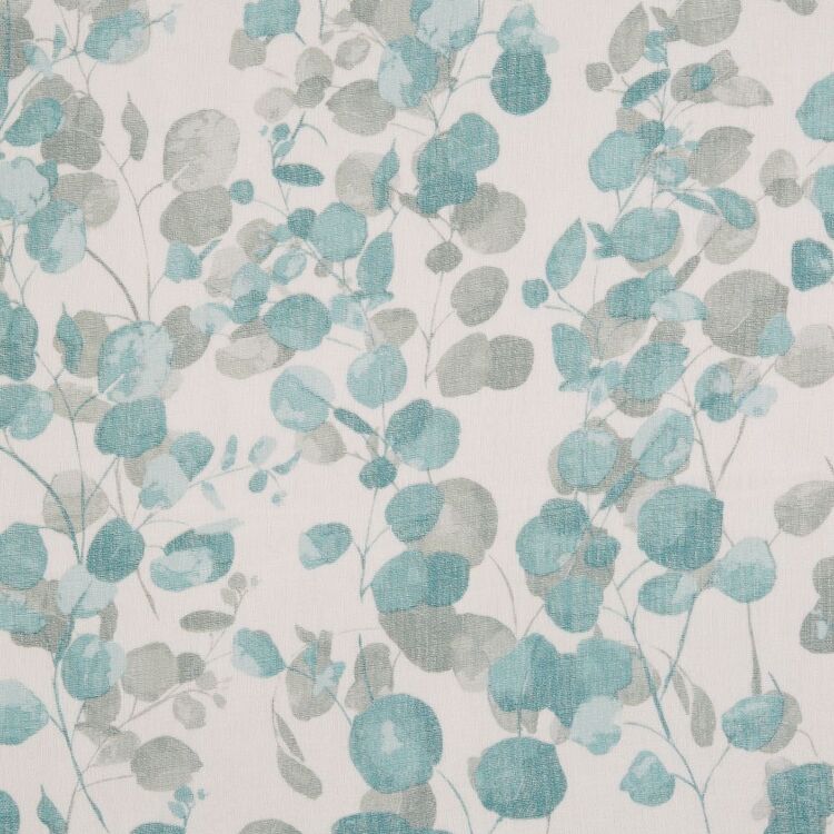 KOO Botanicals Oriental Concealed Tab Top Curtains Blue & Grey 140 x 250 cm