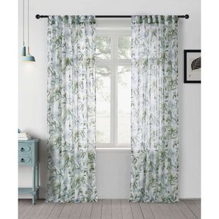KOO Botanicals Oriental Concealed Tab Top Curtains Green 140 x 250 cm