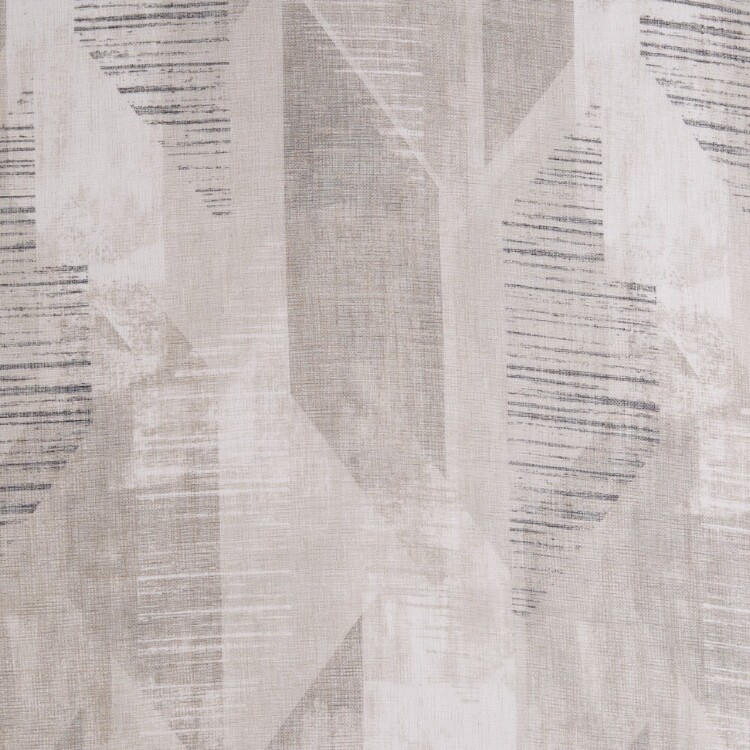 KOO Botanical Textured Geo Concealed Tab Top Curtains Natural 140 x 250 cm