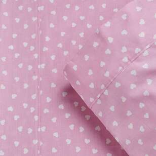 KOO Kids Cotton Heart Fitted Sheet Pink