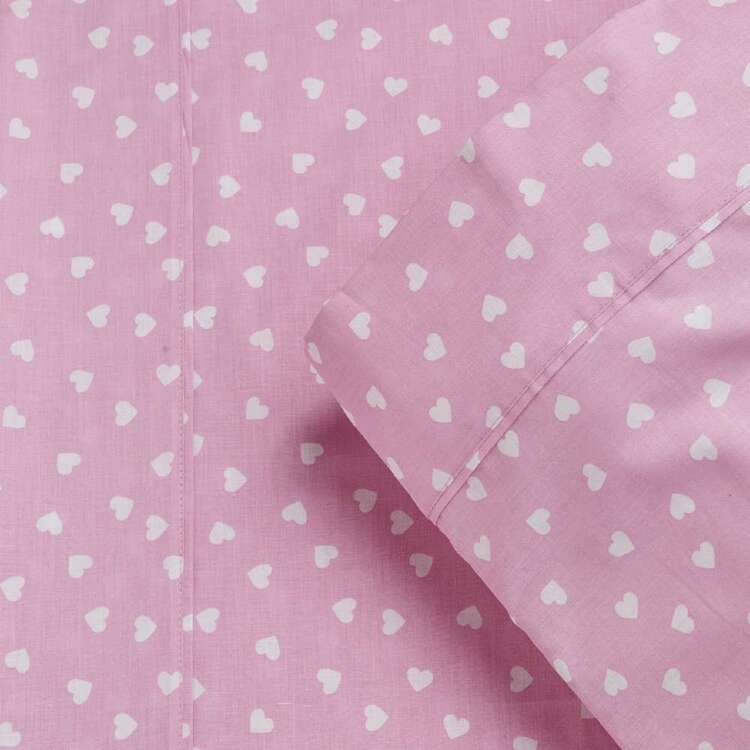 KOO Kids Cotton Heart Pillowcase 2 Pack Pink Standard