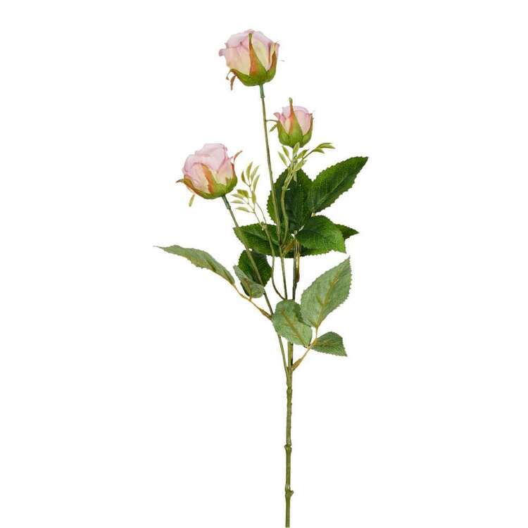 61 cm Three Rose Bud Floral Stem Pink 61 cm