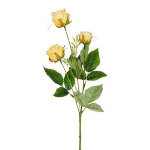 61 cm Three Rose Bud Floral Stem Yellow 61 cm