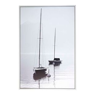 Cooper & Co Sailing Boat Framed Canvas Black & White 60 x 90 cm