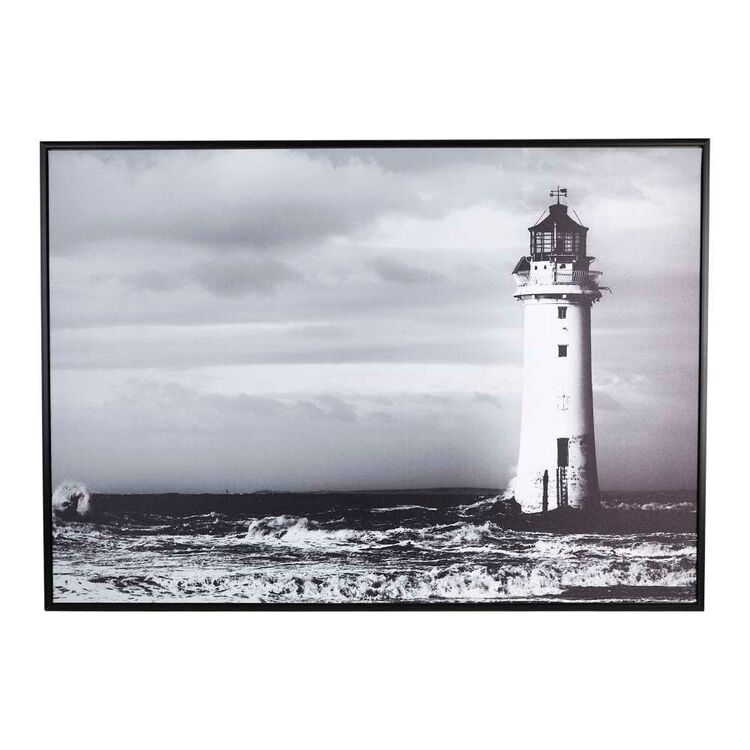 Cooper & Co Lighthouse Framed Canvas Black & White 70 x 100 cm