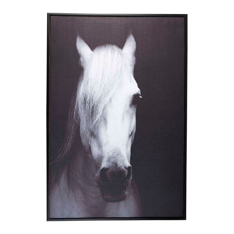 Cooper & Co Horse Framed Canvas Black & White 60 x 90 cm