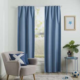 KOO Kids Archie Blockout Concealed Tab Curtains Blue 90 x 223 cm