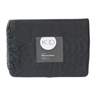 KOO Washed Linen Standard Pillowcase Storm Standard