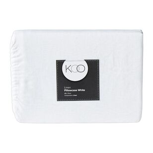 KOO Washed Linen Standard Pillowcase White Standard