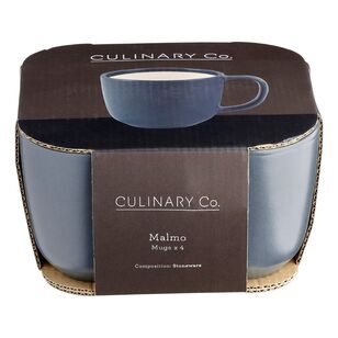 Culinary Co Malmo Mugs Set Of 4 Charcoal 350 mL