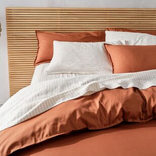 KOO 300 Thread Count Washed Cotton Quilt Cover Set Peach Beige