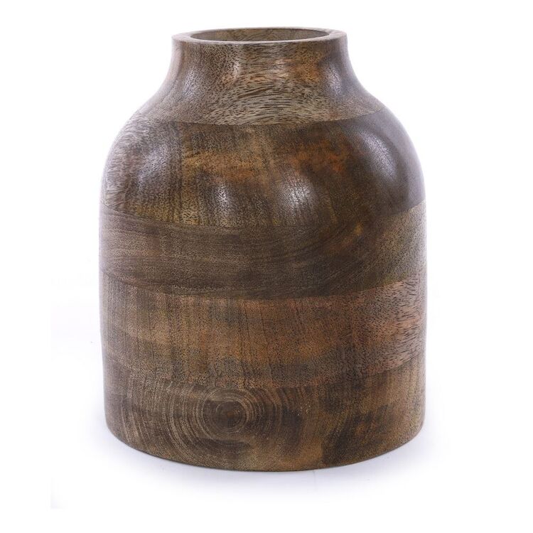 KOO Home Mango Wood Vase Natural 15 x 20 cm