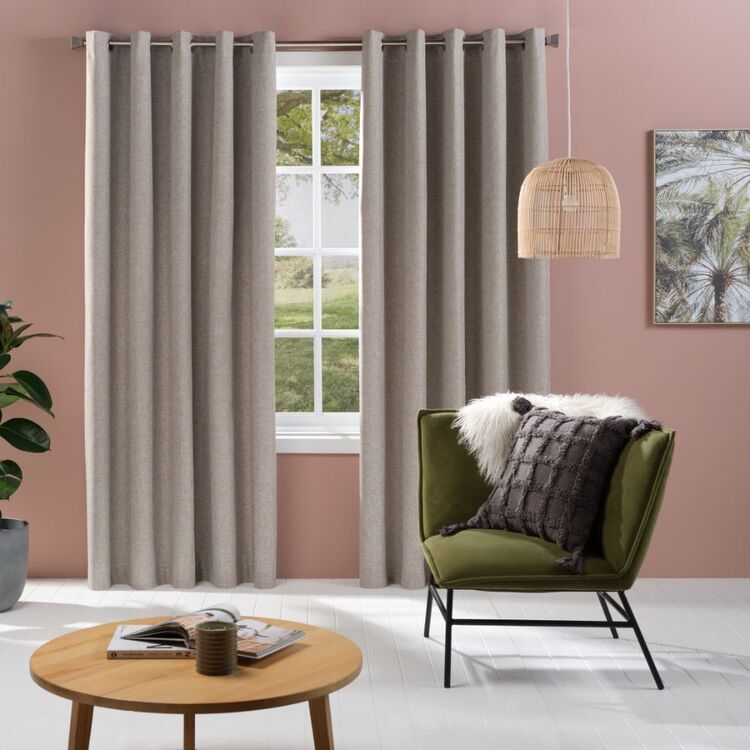 KOO Hampshire Blockout Eyelet Curtains Linen