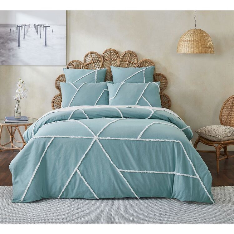 KOO Maiko Tufted Quilt Cover Set Teal King