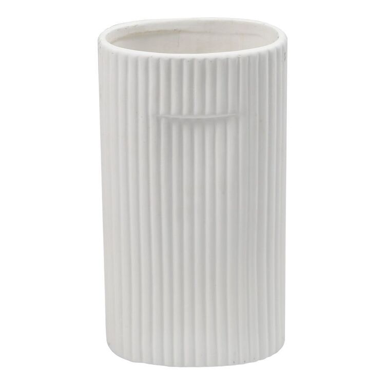 KOO 22 cm Ribbed Ceramic Vase