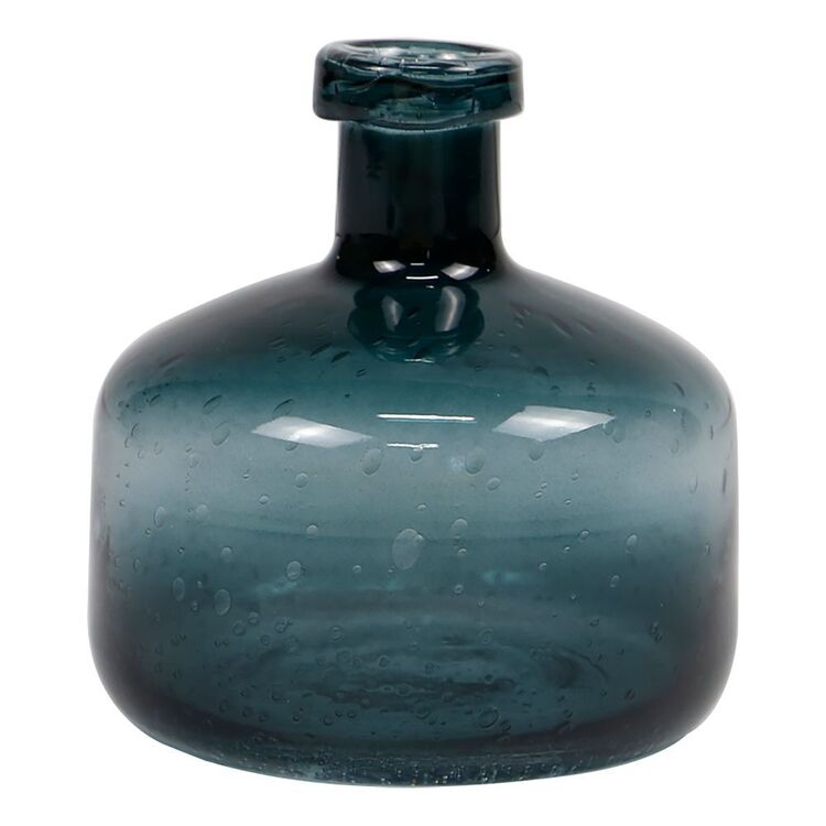 KOO Wide Glass Bottle Vase Green 12 x 13 cm