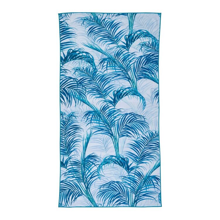KOO Sand Free Blue Fern Beach Towel Multicoloured 75 x 150 cm
