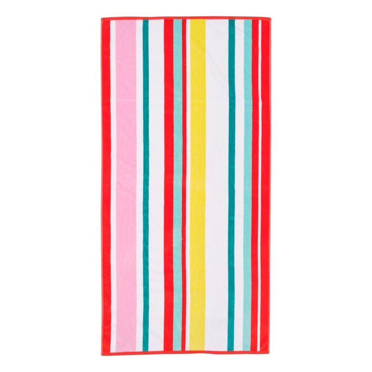 KOO Jacquard Stripe Beach Towel #1 Multicoloured 80 x 160 cm