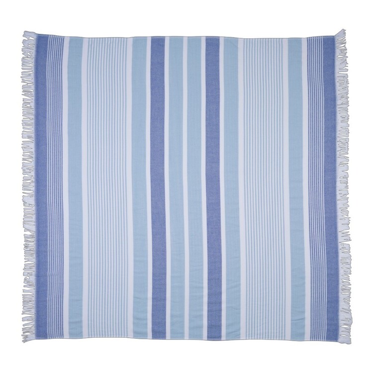 KOO Elite Square Beach Towel Blue Stripe