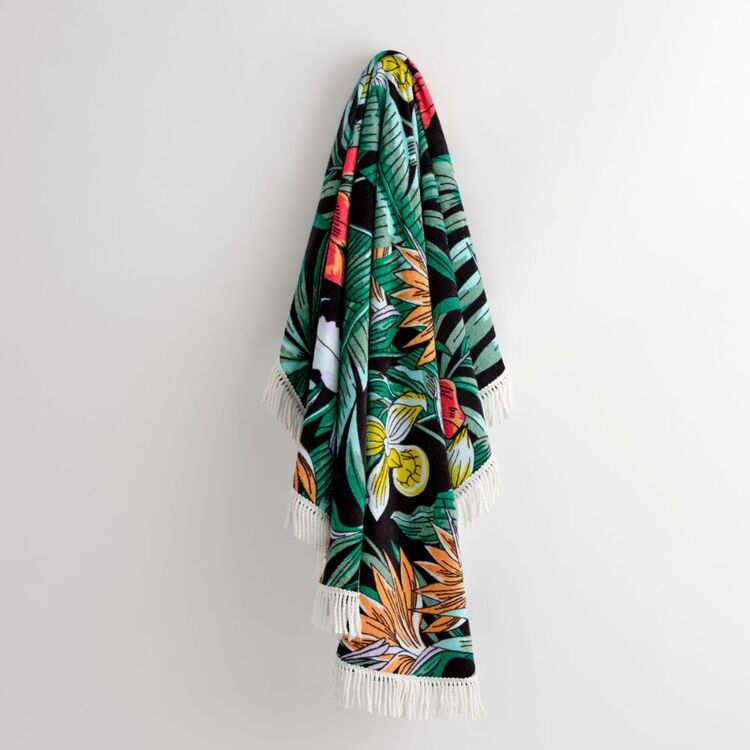 KOO Elite Floral Round Beach Towel Multicoloured 150 cm