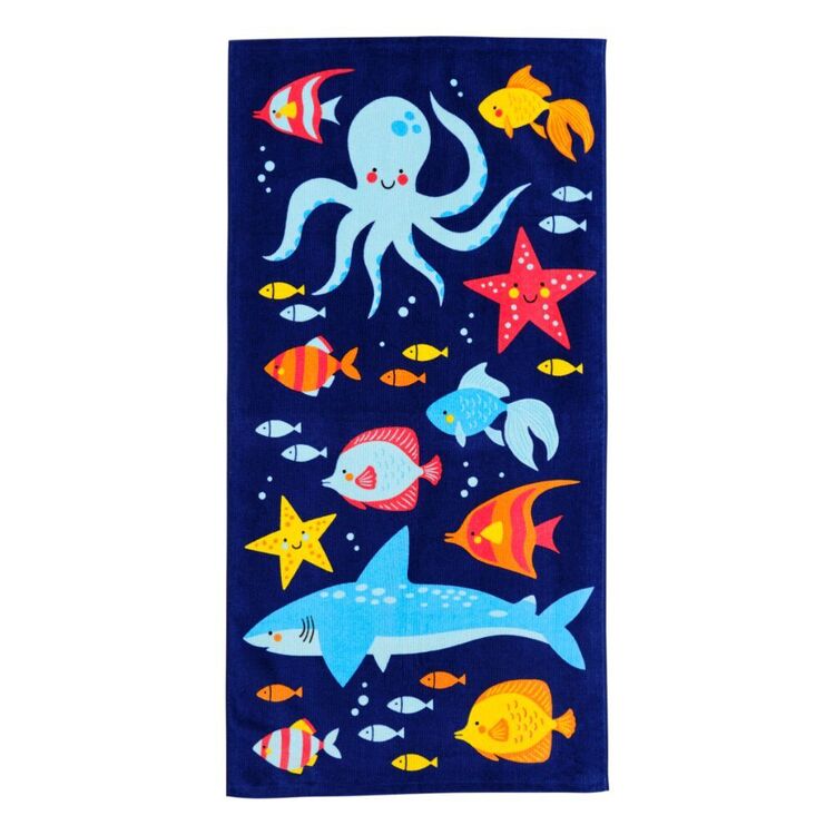 KOO Kids House Beach Towel Under Sea Multicoloured 60 x 120 cm