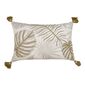 KOO Maile Long Embroidered Cushion With Beads Natural 40 x 60 cm