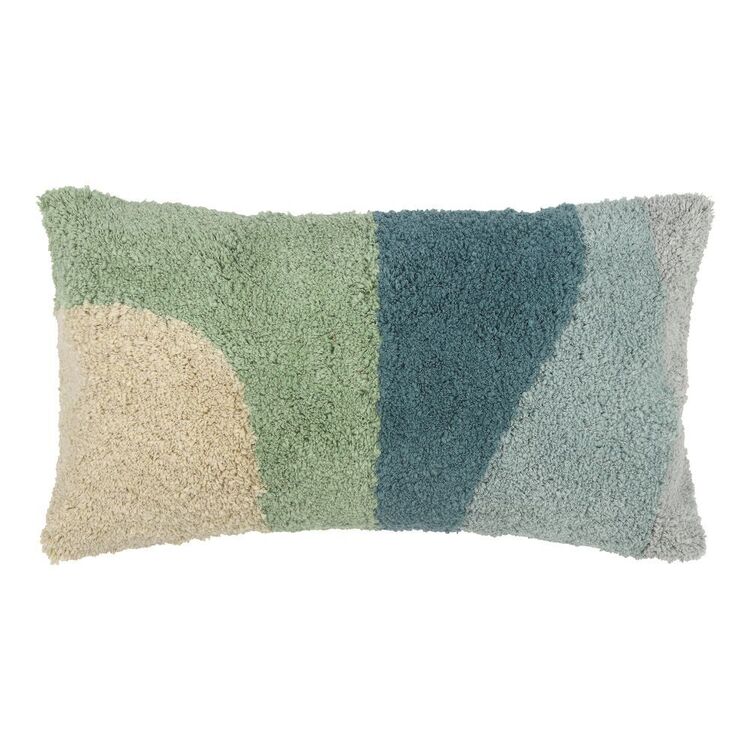 KOO Akino Tufted Cushion Blue & Green 35 x 70 cm