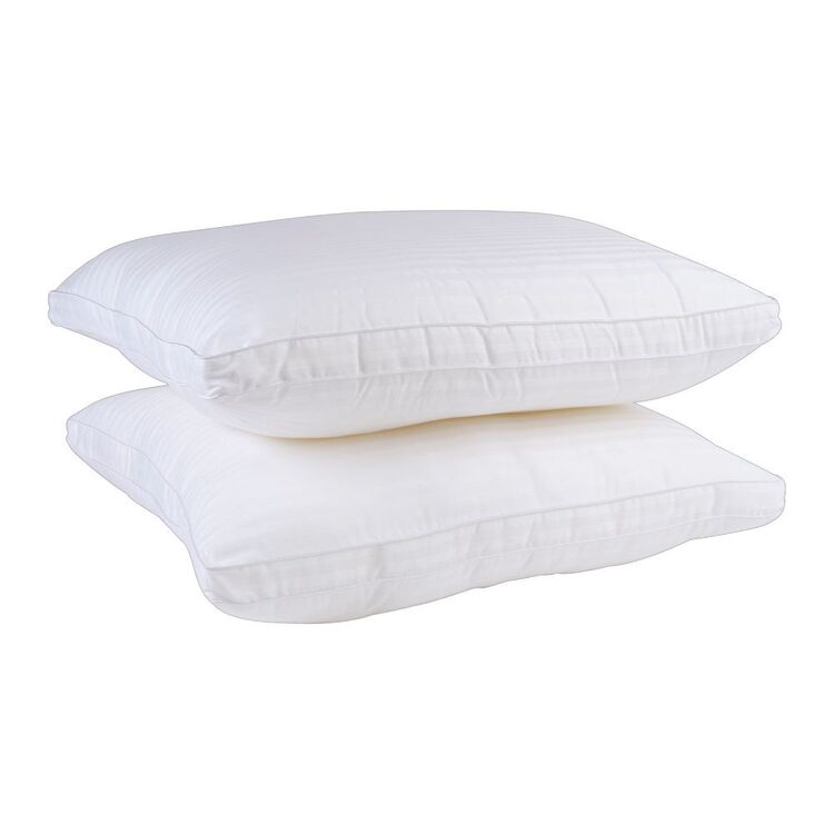 KOO Gusseted Medium Profile Pillow 2 Pack White