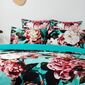 KOO Summer Rose Velvet Quilt Cover Set Teal & Multicoloured