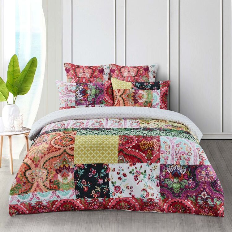 KOO Kalisa Quilted Quilt Cover Set Multicoloured