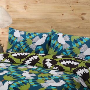 KOO Jocelyn Proust Hello Cocky Quilt Cover Set Blue & Green