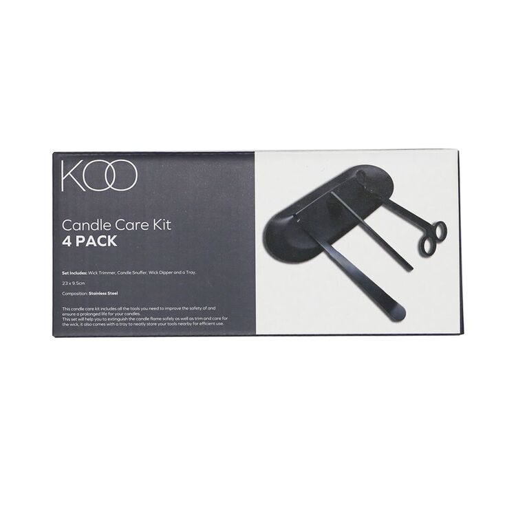 KOO Candle Care Kit 4 Pack Matt Black 23 x 9.5 cm