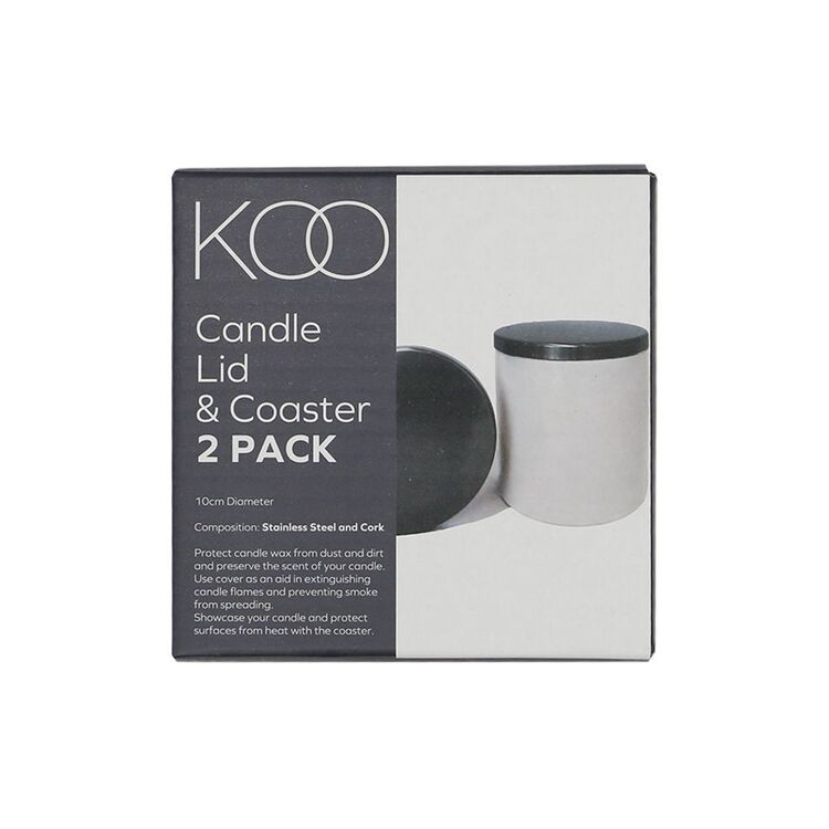 KOO Candle Lid & Coaster 2 Pack Matt Black 10 cm