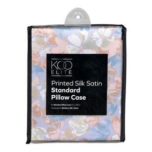 KOO Elite Silk Satin Floral Standard Pillowcase Lilac Standard