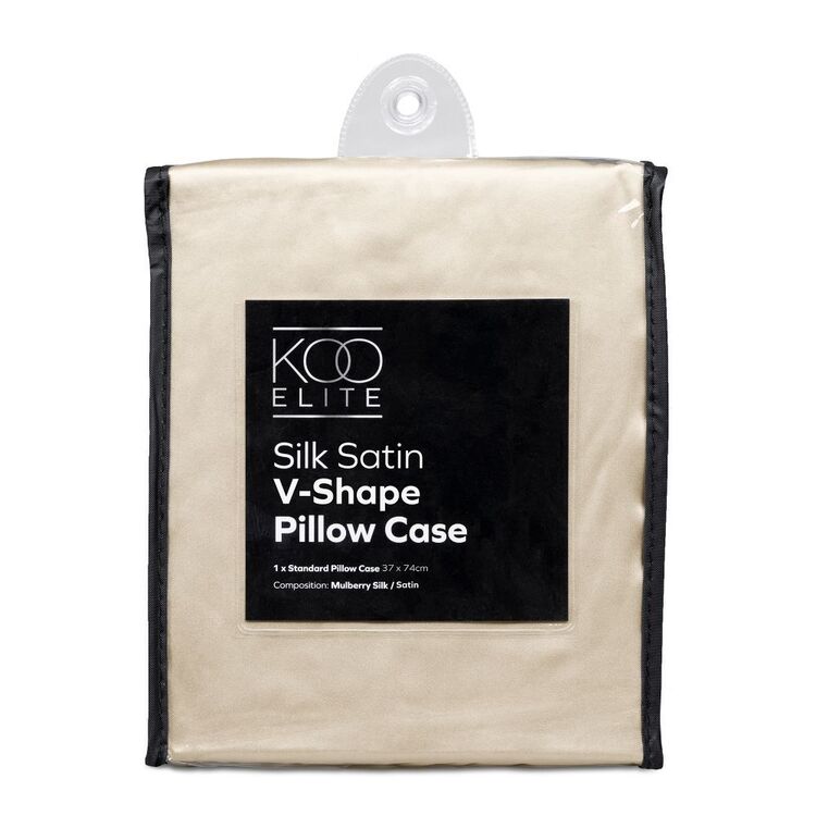 KOO Elite Silk Satin V Shaped Pillowcase Champagne V Shape