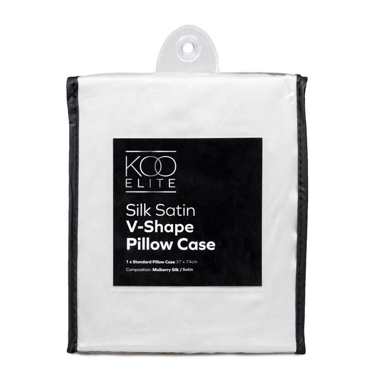 KOO Elite Silk Satin V Shaped Pillowcase White V Shape