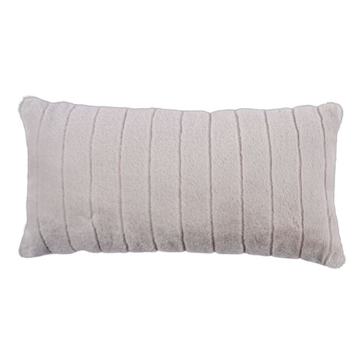 KOO Coco Faux Rabbit Fur Cushion Grey 30 x 60 cm