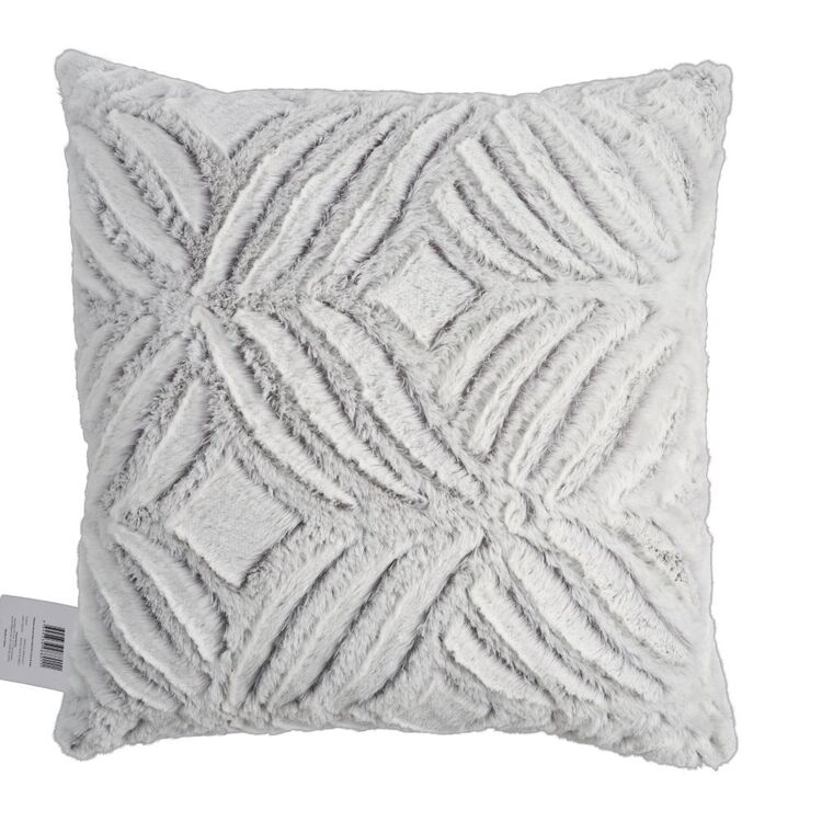 KOO Archie Faux Fur Cushion Grey & White 50 x 50 cm