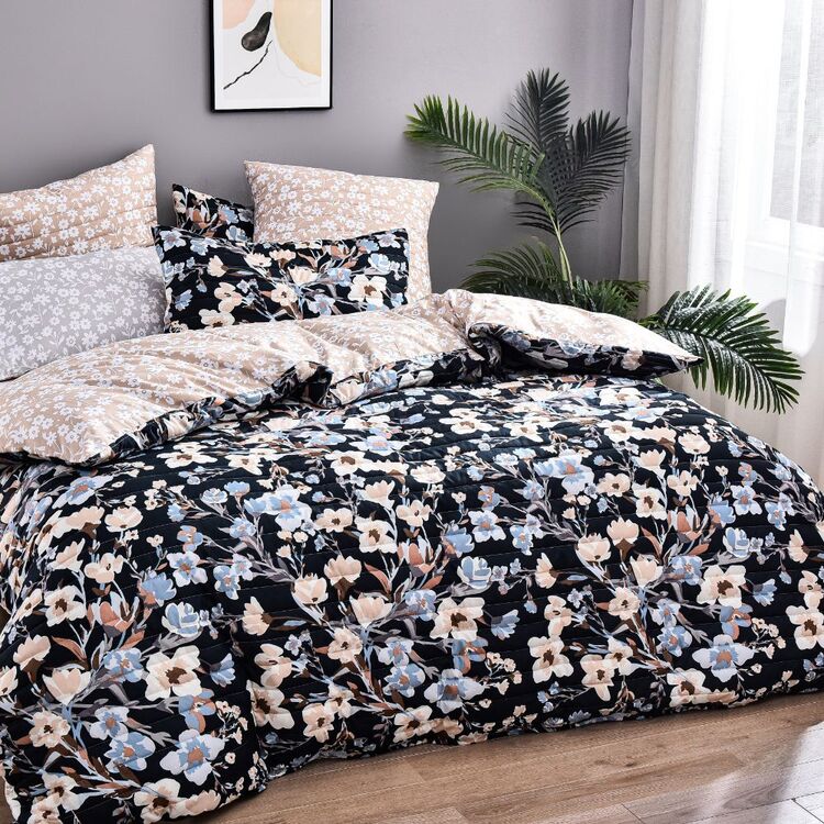 KOO Coco Quilted Quilt Cover Set Navy