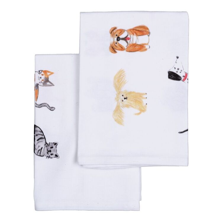 KOO Frankie Tea Towel 2 Pack Multicoloured 50 x 70 cm
