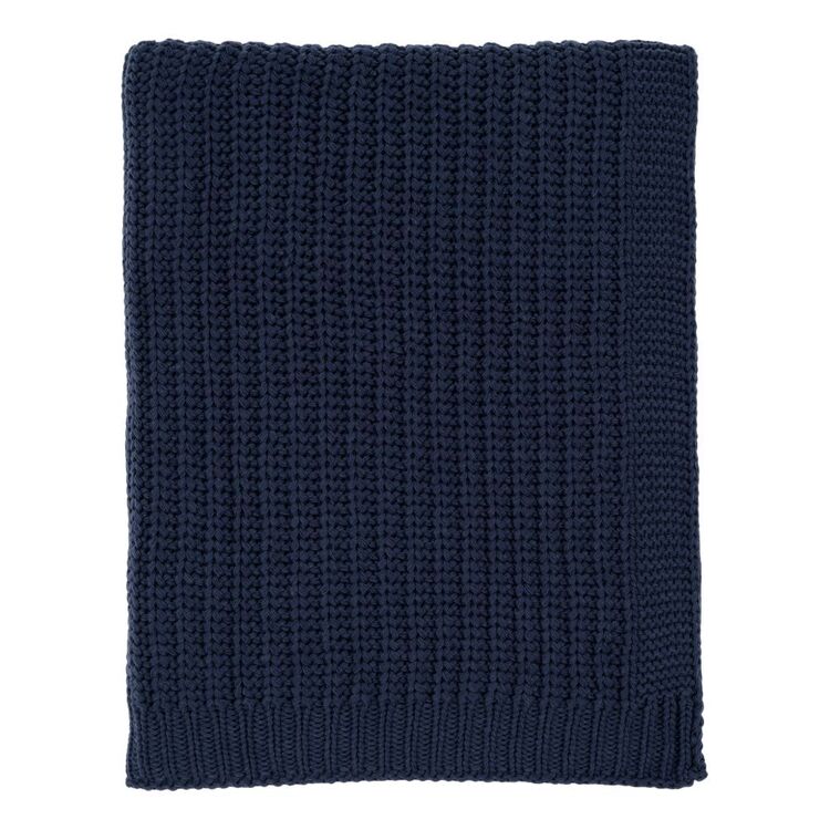 KOO Chloe Recycled Knit Throw Blue 130 x 180 cm