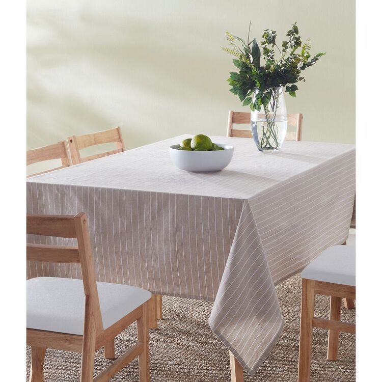 KOO Maine Tablecloth Taupe & White