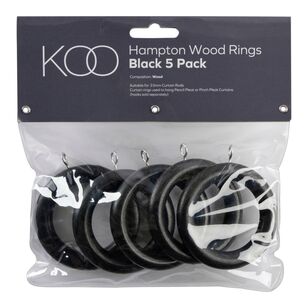KOO Hampton 5 Pack Ring Set Black