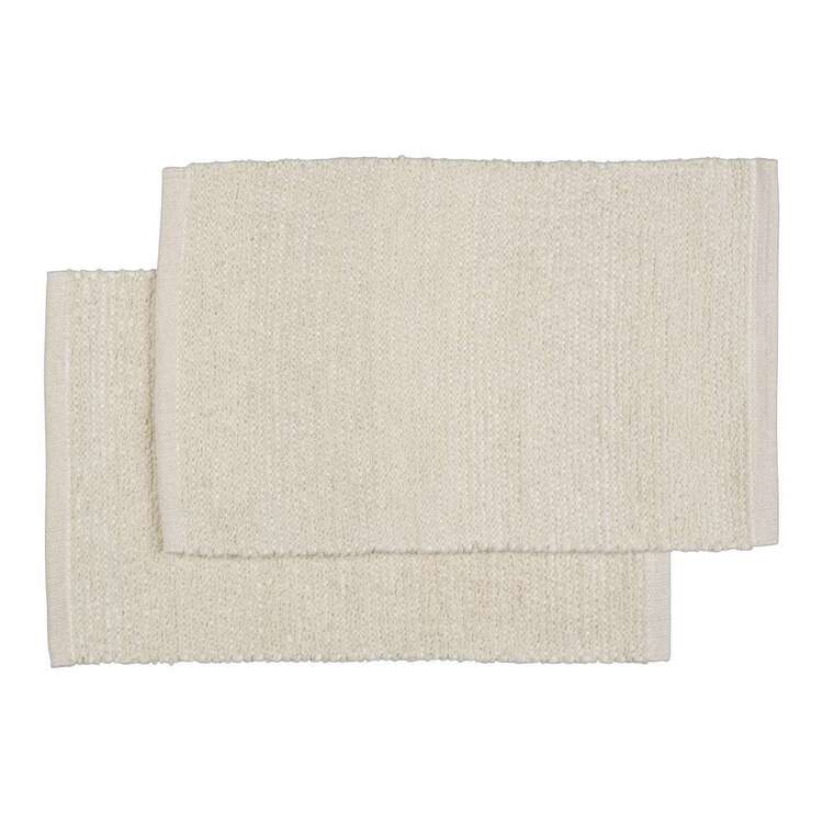 KOO Lotte Woven Placemat 2 Pack White & Cream 33 x 48 cm