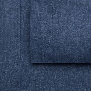 KOO Flannelette Printed Blu Marle Sheet Set Blue Marle